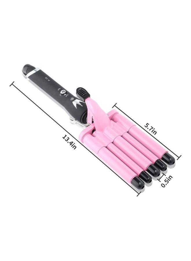 5-Barrel Curling Iron Wand Hair Crimper Pink/Black - Image 5